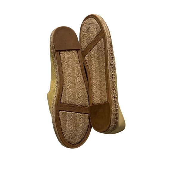 Sam Edelman Yellow Leather Espadrille Flats With Woven Jute Sole Womens Size 8.5 - Picture 7 of 9